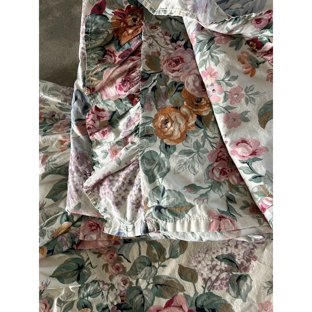 Ralph Lauren Allison King‎ Sheet Set Fitted Ruffle Flat Ruffle Pillowcases GUC
